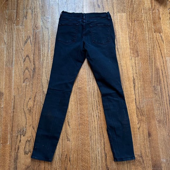 Frame Skinny Jeans Womens Sz 27 Black Le Color Ripped Skinny Shredded Distressed - Picture 10 of 12